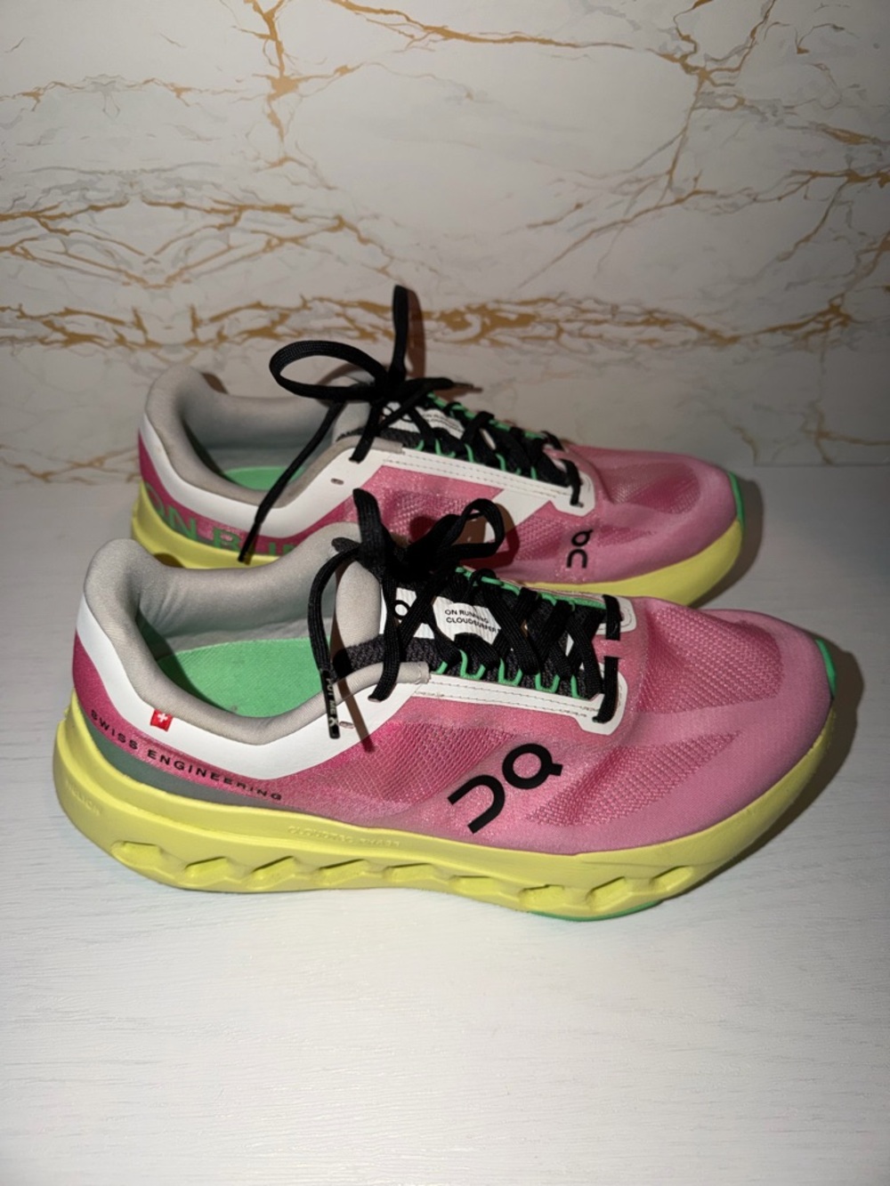 On Cloudsurfer Next Pink and Limelight Women’s Running Shoes Size 9
